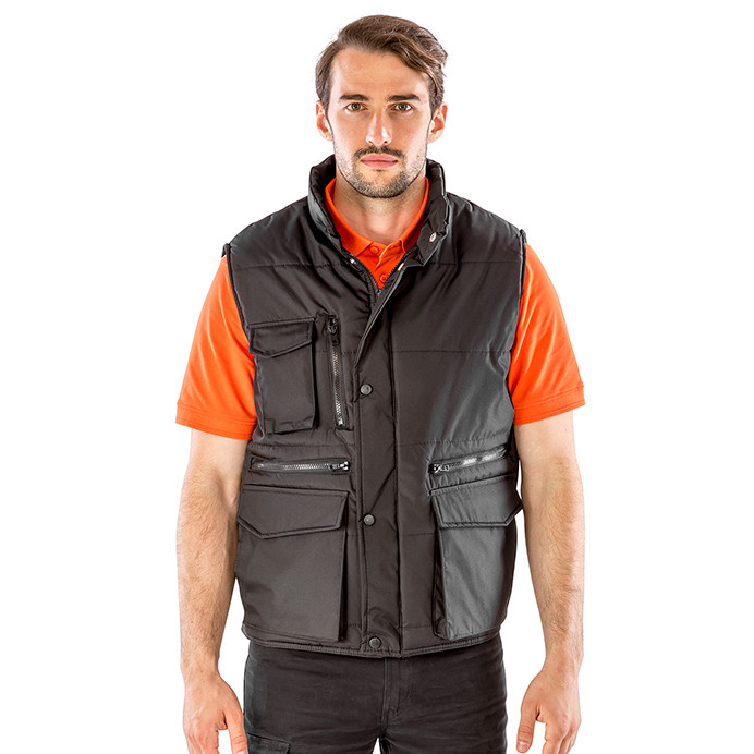 Mens Work Bodywarmer, Multi Pocket Ripstop (Result Work-Guard Lance R127X)