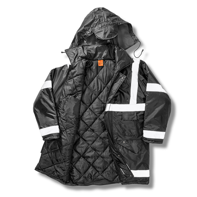 Padded Work Coat, Waterproof with Concealed Hood (Result Work-Guard R023X)