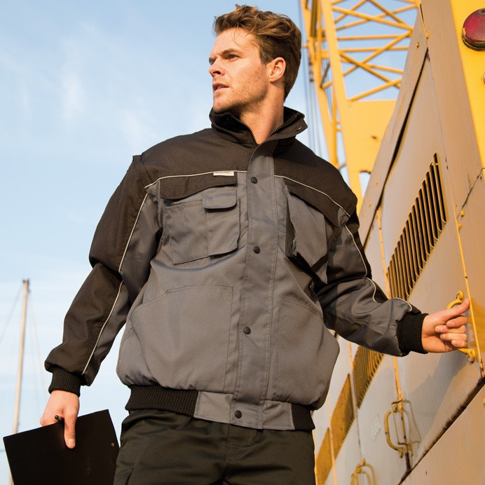 Heavy Duty Work Jacket with Zip Off Sleeves (Result Work-Guard R071X)