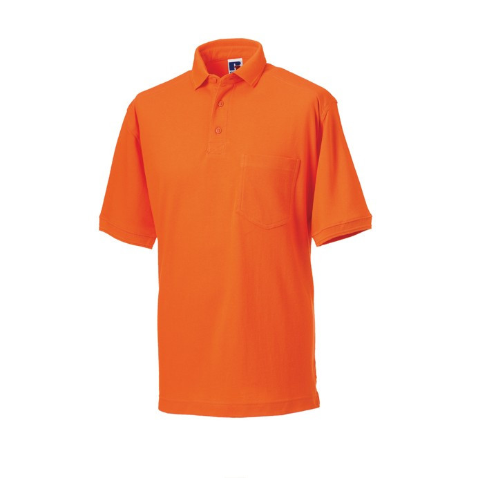 Heavy Duty Work Polo Shirt, Cotton Pique, 60°C Wash (Russell J011M)
