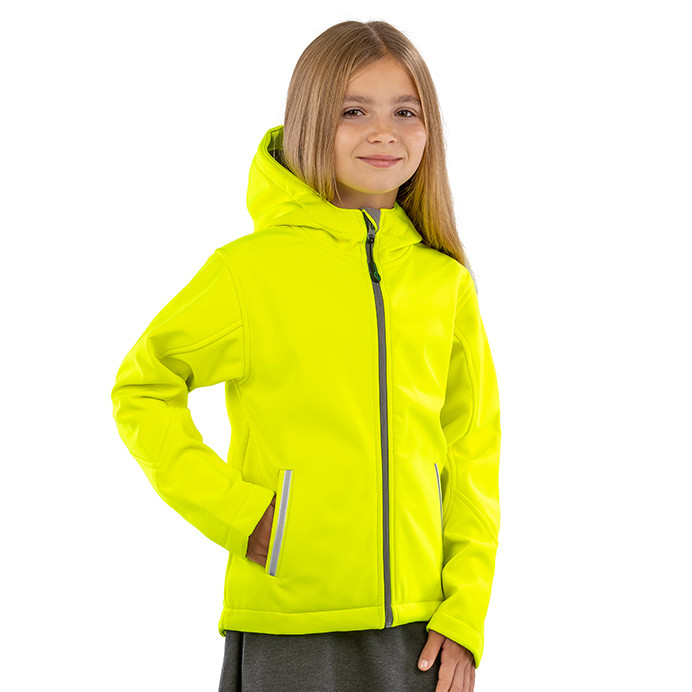 Kids Hooded Softshell Jacket, Water Repellent (Result Core R224)