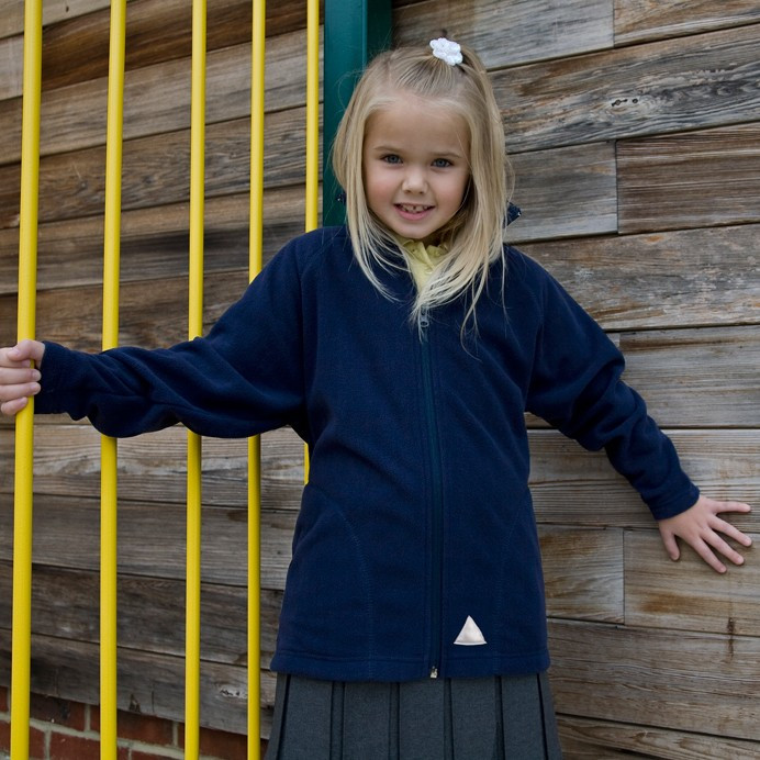 Kids Microfleece Jacket, Light Full Zip School Fleece (Result Core R114)