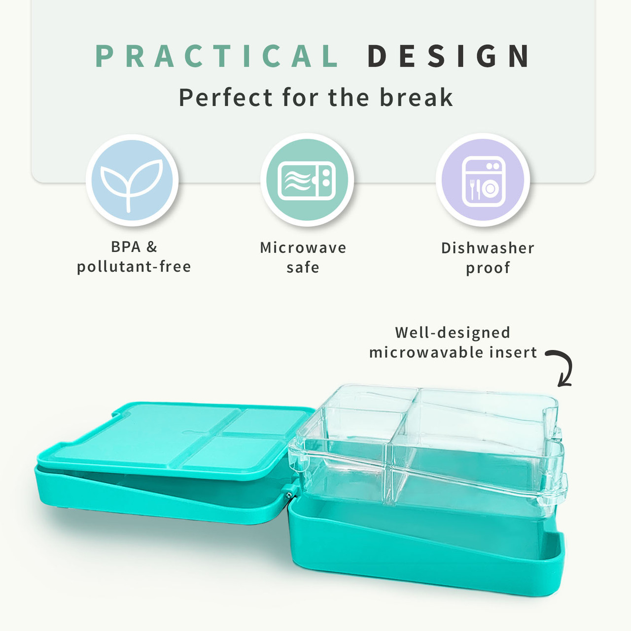 Personalised kids lunch box with a removable microwavable insert, BPA free, microwave safe and dishwasher proof