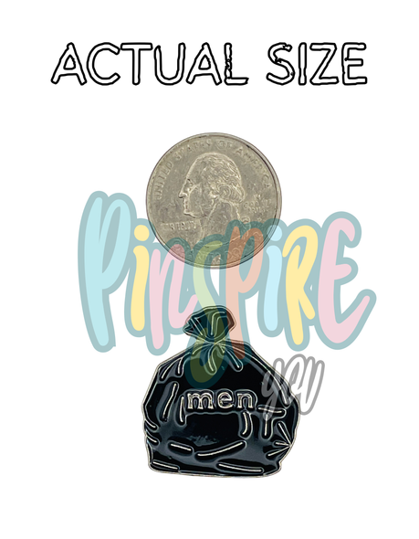Black Garbage Bag With Men Collectible Enamel Pin Gift – Collectible Enamel Pin Gift