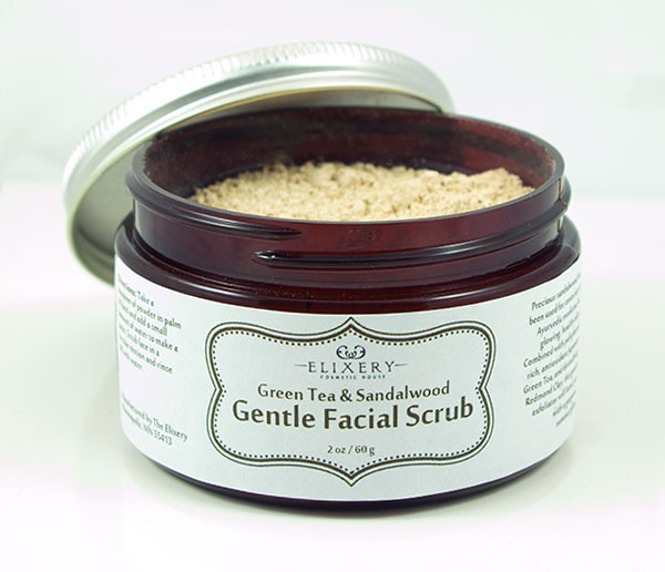 Green Tea & Sandalwood Gentle Facial Scrub Elixery