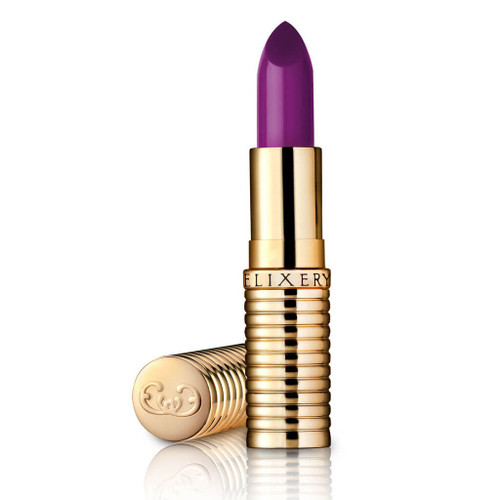Love Potion is a bright purple lipstick with a violet iridescence. The lipstick is in a gold tube.