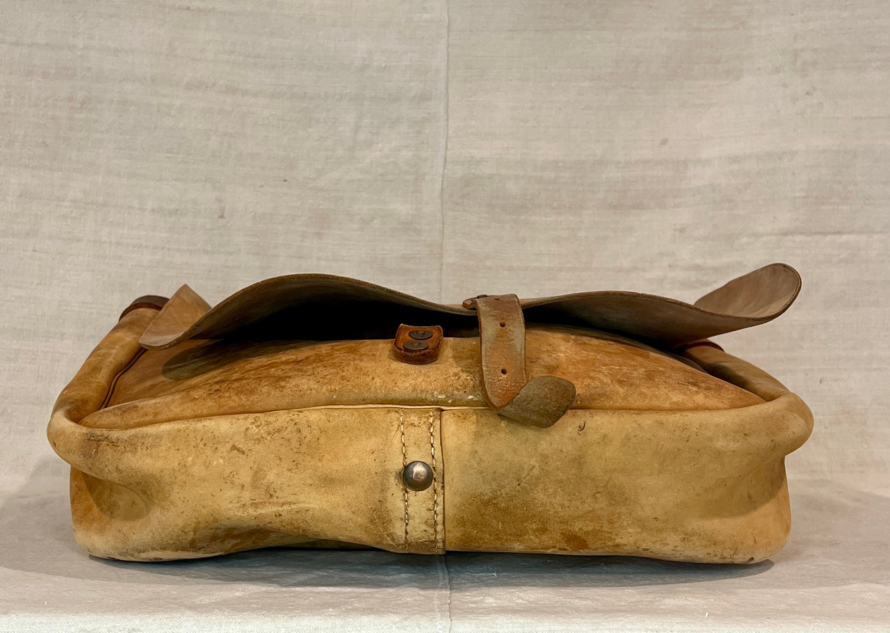 US Leather Postal Bag with Hand Painted Indigenous Chief