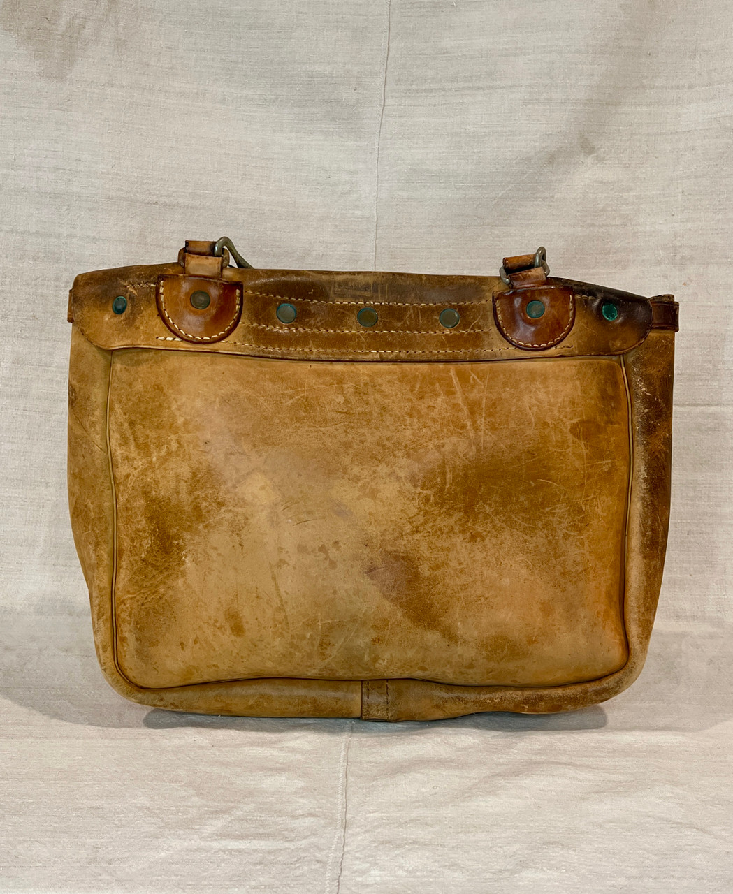 US Leather Postal Bag with Hand Painted Indigenous Chief