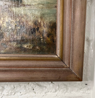 Vintage Fishing Oil Painting