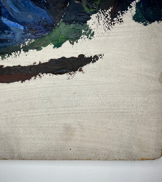 Vintage Unfinished Painting of Seated Man