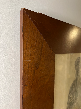 Vintage Framed Stone Rubbed Image