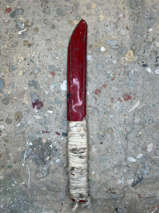 vintage prison shiv shank red metal knife blade