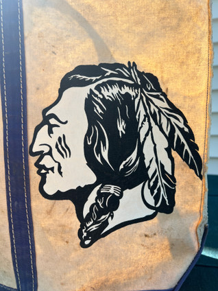 Vintage LL Bean Tote Bag with Hand Painted Indigenous Warrior Vintage LL Bean Tote Bag with Hand Painted Indigenous Warrior