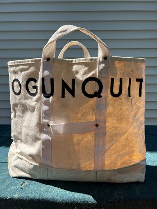 Vintage Lineman's Bag with Hand Painted OGUNQUIT and Maine Outline Vintage Lineman's Bag with Hand Painted OGUNQUIT and Maine Outline