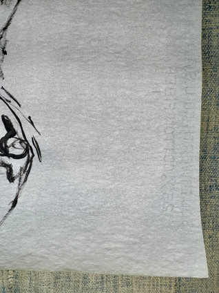 Hand Painted Male Sketch on Vintage UN Paper