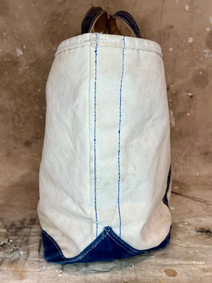 Vintage LL Bean Tote Bag with Hand Painted Strong Man