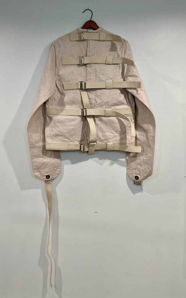 Vintage Straight Jacket with Hand Painted Swallows