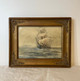 (SOLD) Vintage Framed Watercolor Ship Painting