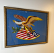 vintage American eagle needlepoint stitch frame Americana
