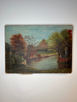 vintage landscape painting 1900's signed