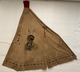 Hand Painted Native American on Partial Teepee (tipi) Style Fabric