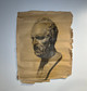 antique vintage charcoal sketch bust roman greek drawing Paris