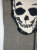 VIntage Hand Painted Skull on Ticking Fabric