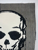 VIntage Hand Painted Skull on Ticking Fabric