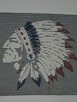 Hand Painted Indigenous Chief on Ticking Fabric