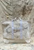 Vintage Tote Bag with Hand Painted Jack Kerouac Hitchhiking Map