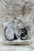 Vintage Canvas Tote Bag with Hand Painted Mammoth Skull