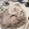 Whisper Flax Linen Napkin shown with Fleur de Ivory