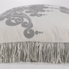 Couture Dreams Enchantique Platinum Grey Stonewashed Throw Pillow with Fringe