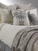 Couture Dreams Enchantique Platinum Grey Stonewashed Throw Pillow with Fringe