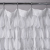 Chichi White Cascading Tulle Petal Shower Curtain | Couture Dreams