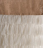 Chichi Ivory Cascading Tulle Petal with Natural Jute Header Window Curtain, Color Swatch 