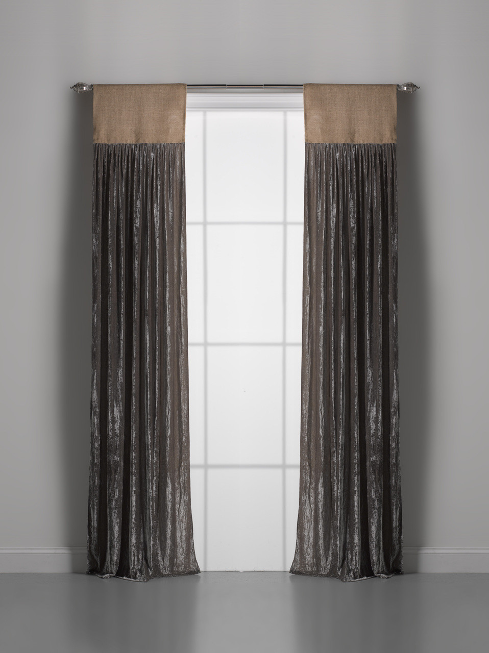 Couture Dreams Luscious Soft Earth Silk Velvet And Jute Window Curtain Couture Dreams Luscious Soft Earth Silk Velvet And Jute Window Curtain
