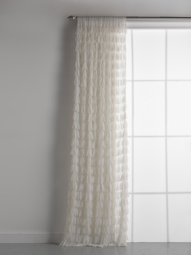 Chichi Ivory Cascading Tulle Petal Window Curtain | Couture Dreams