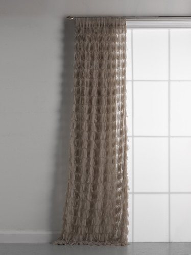 Chichi Sable Cascading Tulle Petal Window Curtain | Couture Dreams