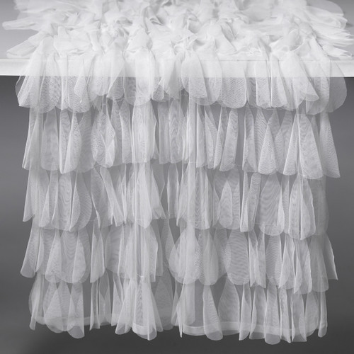 Couture Dreams Chichi White Cascading Tulle Petal Table Runner 