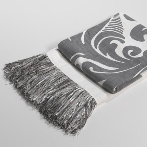 Couture Dreams Enchantique Dark Grey/Ivory Stone Washed Throw 