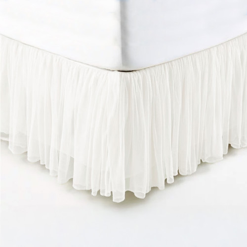 Whisper Off-White 21" Gathered Tulle Bed Skirt Whisper Off-White 21" Gathered Tulle Bed Skirt