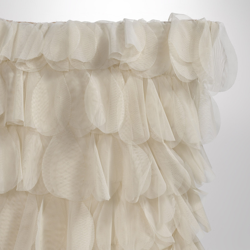 Chichi Ivory Cascading Tulle Petal Decorative Throw Pillow | Couture Dreams