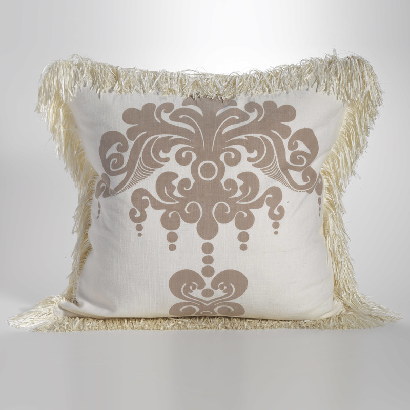 Heavenly Off-White Ruffled Small Decorative Pillow 8 W x 8 L