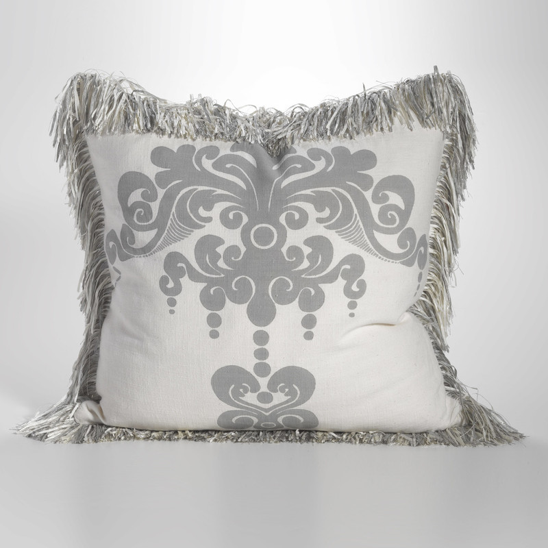 Heavenly Off-White Ruffled Small Decorative Pillow 8 W x 8 L