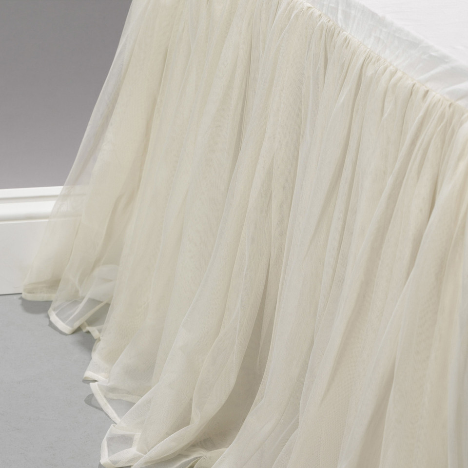IS Custom BED SKIRT of Pure Silk Charmeuse, Full size, 14In drop