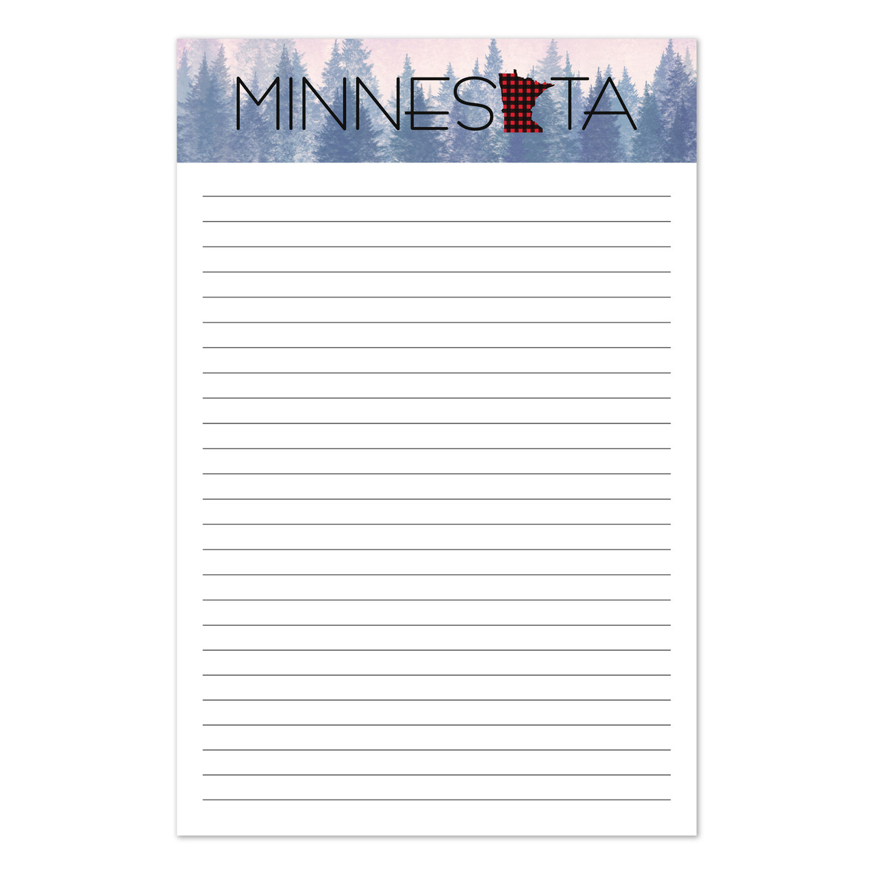 Organize with Style - 5.5 x 8.5 Illustrated Notepad - 50 Sheets of 70 lb  Paper - Made in USA - Minnesota