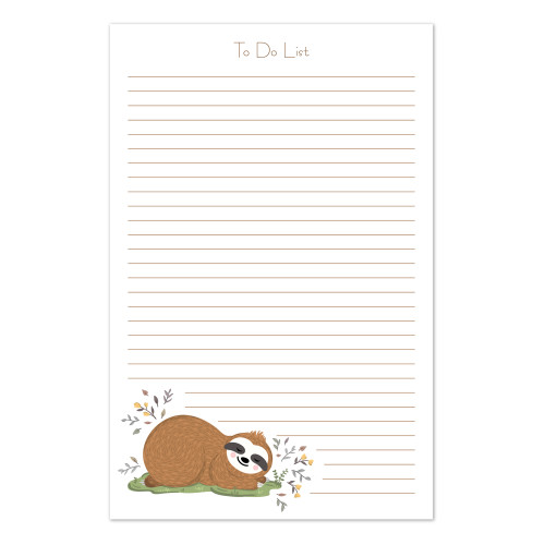 Manage Your Tasks and Notes with Our Premium Illustrated Notepads Featuring a sloth Design.