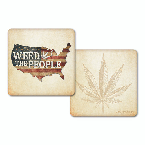 High-Quality 10-Piece Paper Coaster Set with Double-Sided Cannabis Marijuana Leaf Design - Ideal Gift for Cannabis Lovers!