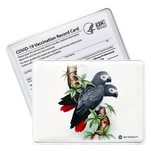 Multi-Functional Vinyl Card Protector, ideal for storing medical documents, such as a vaccine card or Medicare card.